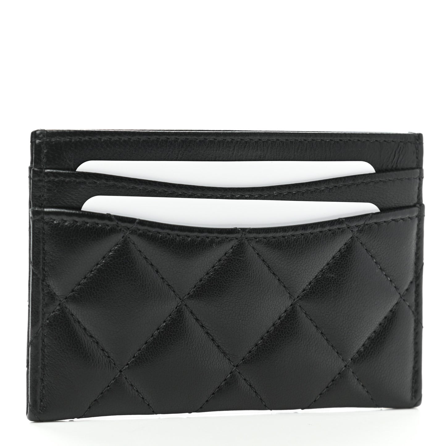 Lambskin Quilted Card Holder So Black