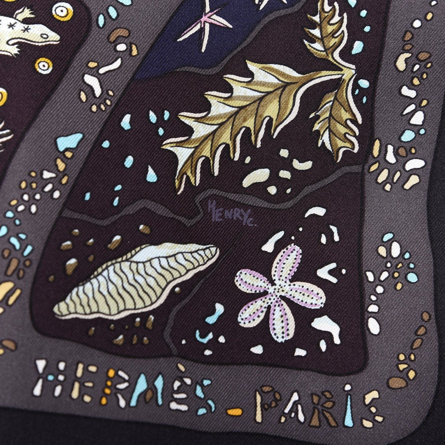 Silk Chemins De Garrigue Scarf 90 Black