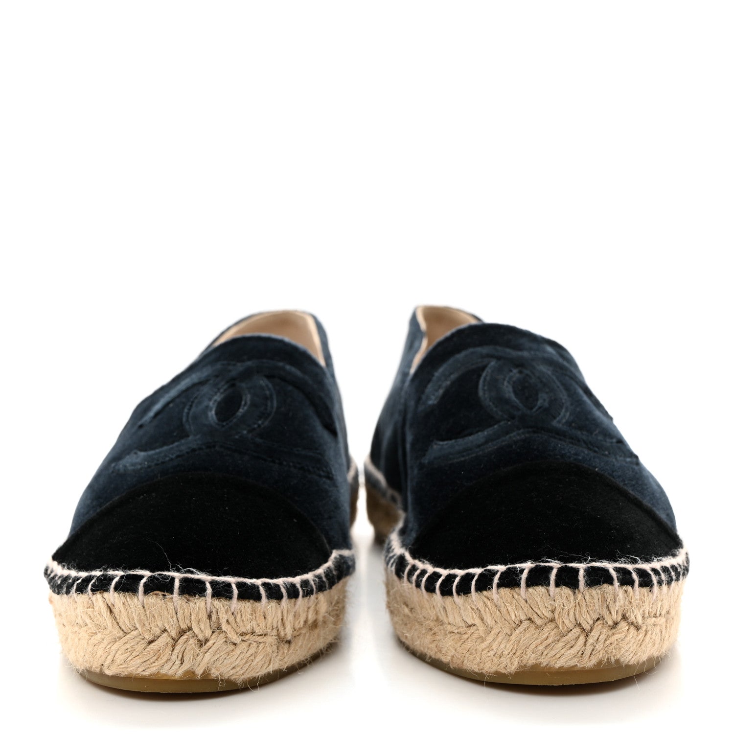 Chanel Velvet CC Espadrilles 40 Dark Navy Black 2 of 8
