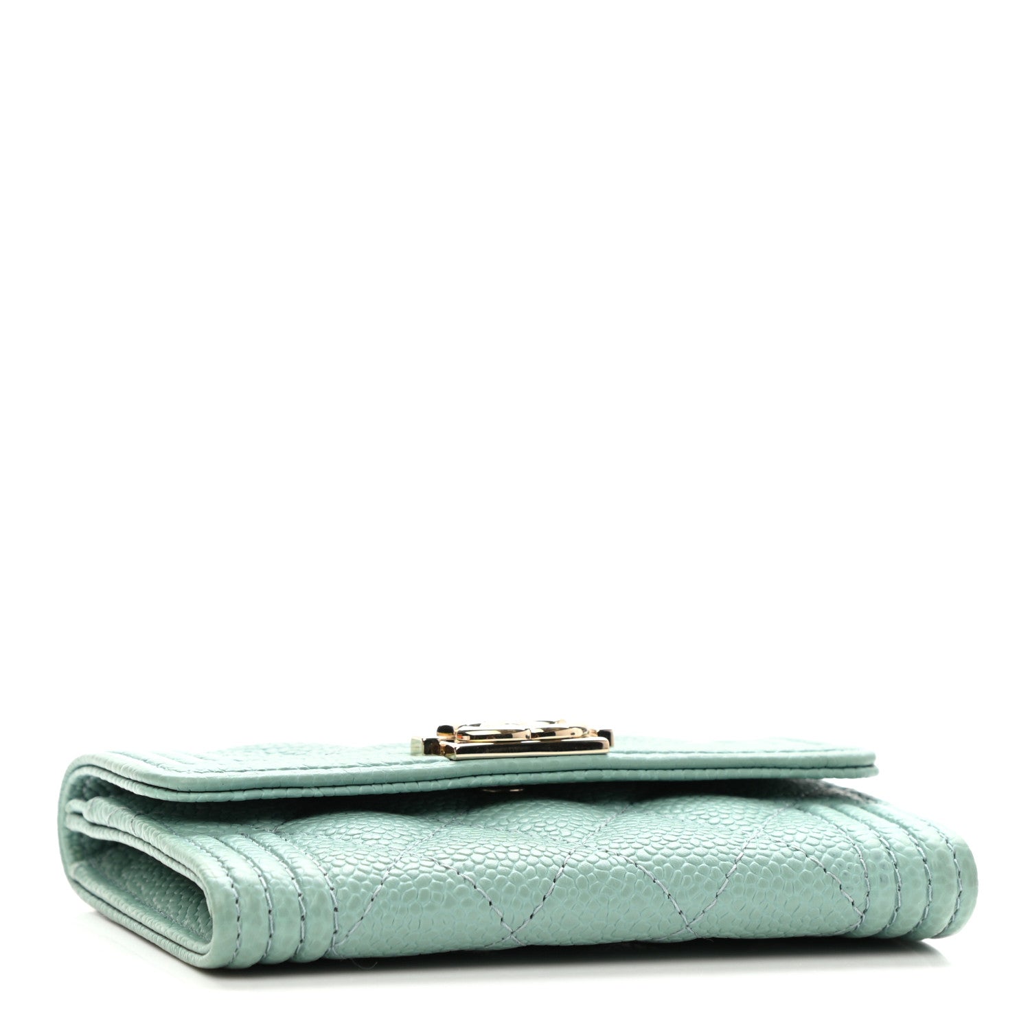 Chanel Caviar Quilted Boy Flap Card Holder Light Blue 4 of 9