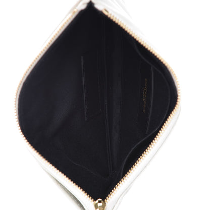 Saint Laurent Grain De Poudre Chevron Monogram Bill Pouch Crema Soft 5 of 8