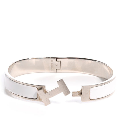 Hermes Enamel Narrow Clic Clac H Bracelet PM White 3 of 5