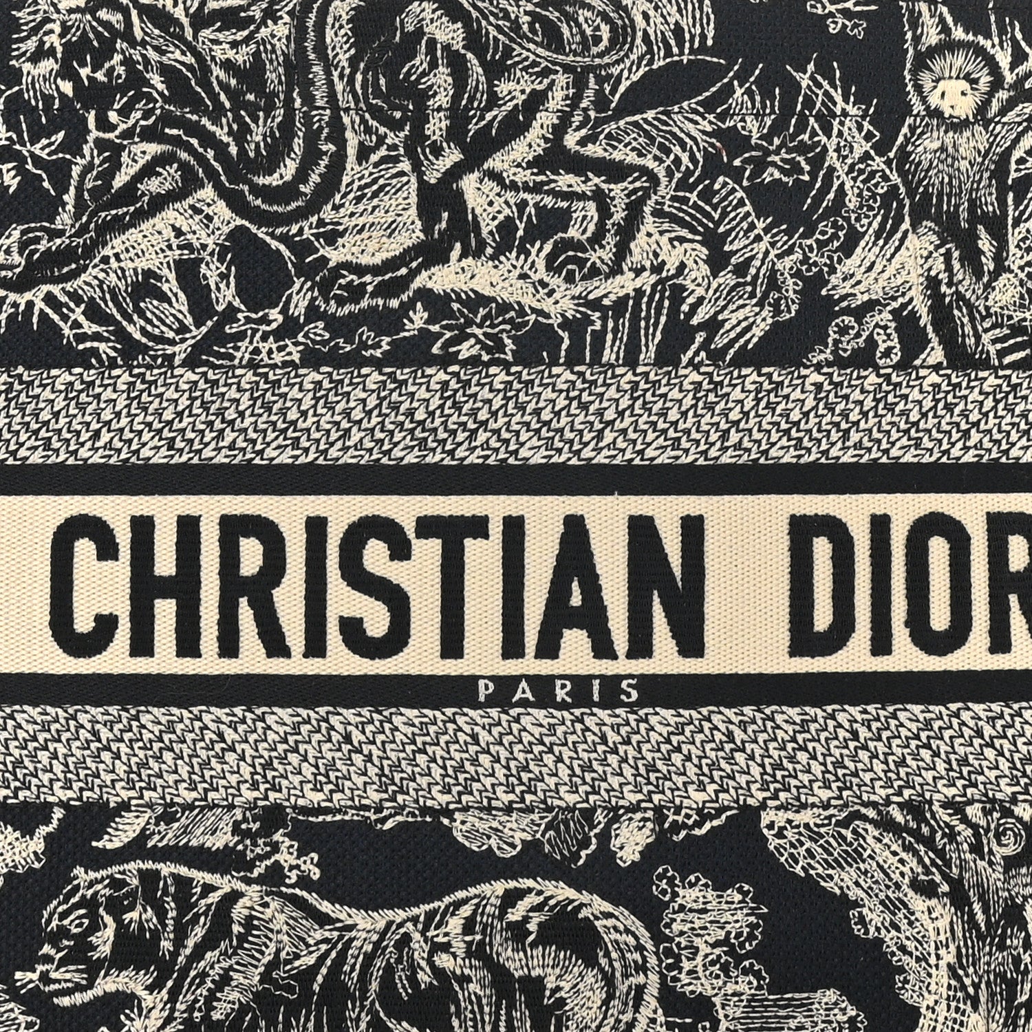 Christian Dior Canvas Embroidered Medium Toile De Jouy Reverse Book Tote Blue 8 of 10