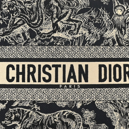 Christian Dior Canvas Embroidered Medium Toile De Jouy Reverse Book Tote Blue 8 of 10