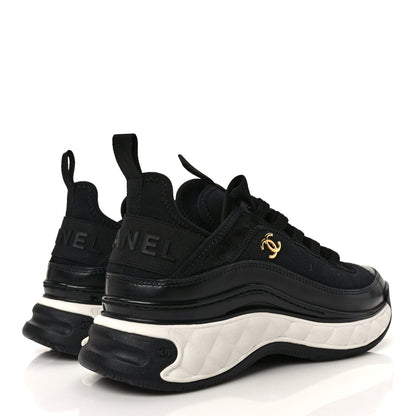 Chanel Velvet Calfskin Mixed Fibers CC Sneakers 36 Black 4 of 9