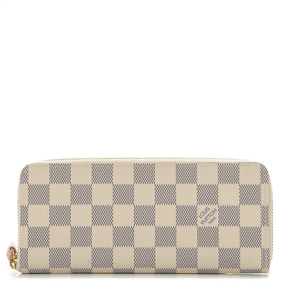Louis Vuitton Damier Azur Clemence Wallet Rose Ballerine 1 of 6