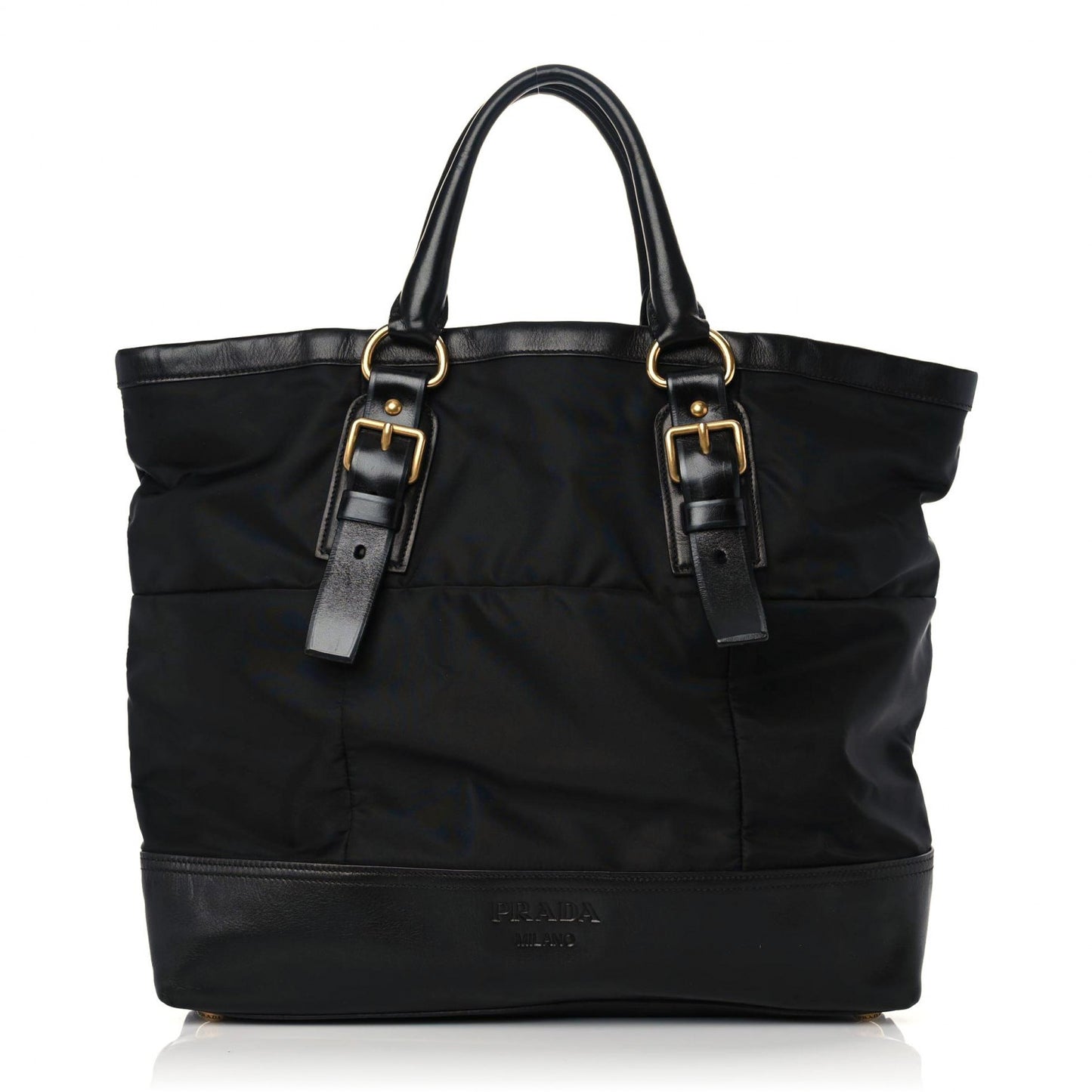 Tessuto Nylon Quilted Tote Nero Black