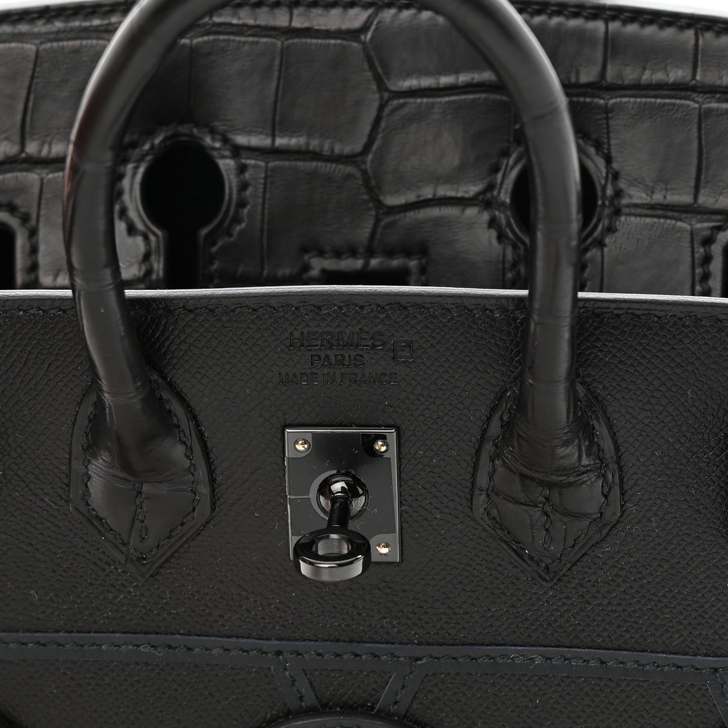 Madame Calfskin Matte Alligator Swift Faubourg Midnight Birkin Sellier 20 Black