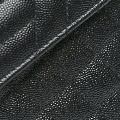 Saint Laurent Grain De Poudre Textured Mixed Matelasse Triquilt Medium Monogram Monochrome Satchel Black 10 of 10