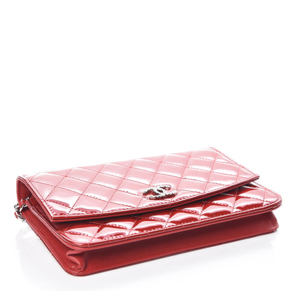 Chanel Patent Quilted Brilliant Wallet On Chain WOC Red 4 of 11