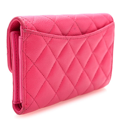 Chanel Caviar Quilted Medium Flap Wallet Dark Pink 3 of 7