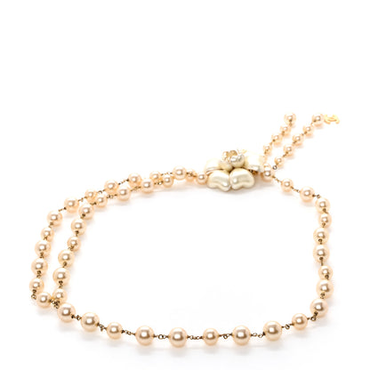 Chanel Pearl Beaded Camellia Chain Belt Gold White 3 of 6