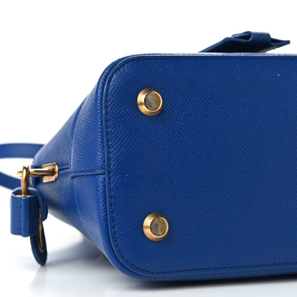 Balenciaga Signature Grained Calfskin Logo S Ville Top Handle Bag Bleu Roi White 8 of 9