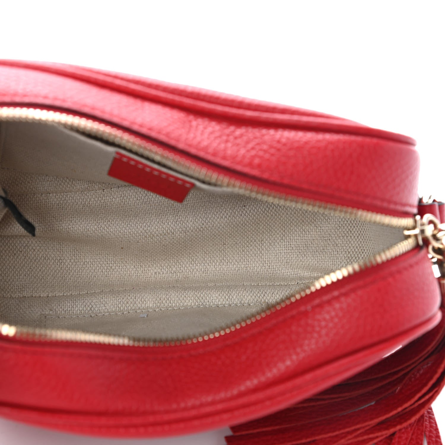 Gucci Pebbled Calfskin Small Soho Disco Bag Tabasco Red 5 of 11