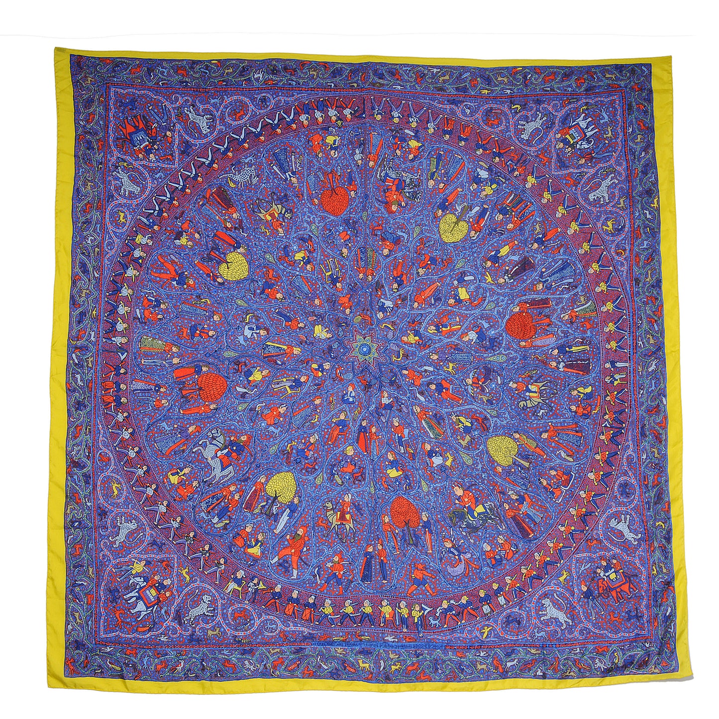 Silk Lalbhai Scarf 140 Bleu Electrique