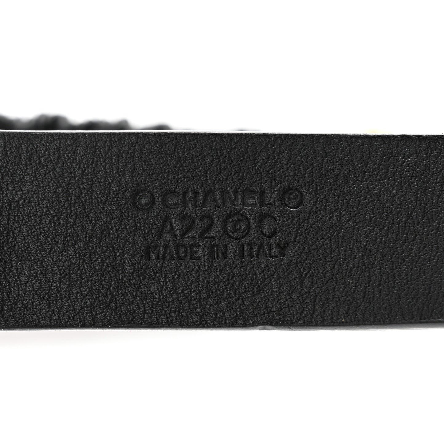 Lambskin Calfskin CC Chain Belt Suspenders 90 36 Black