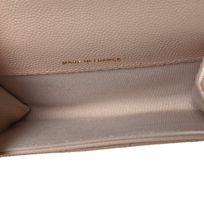 Chanel Caviar Quilted Flap Card Holder Wallet Light Beige 8 of 8