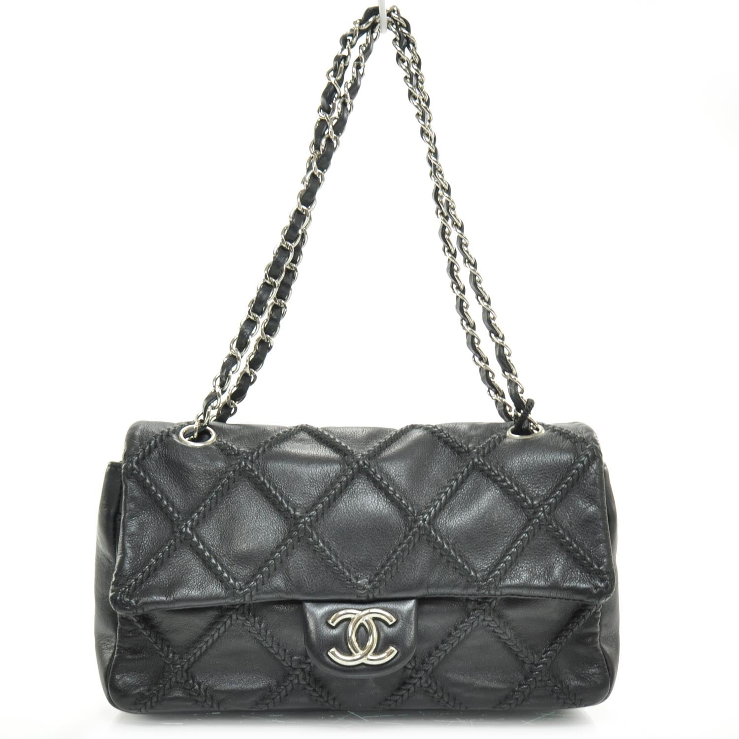 Chanel Leather Stitched Small Cells Flap Black 1 of 9