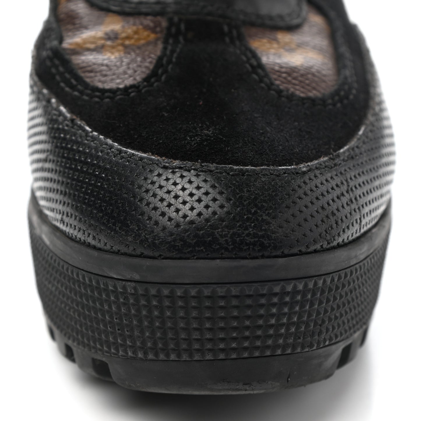 Suede Calfskin Monogram LV Black Heart Laureate Platform Desert Boots 37.5 Black