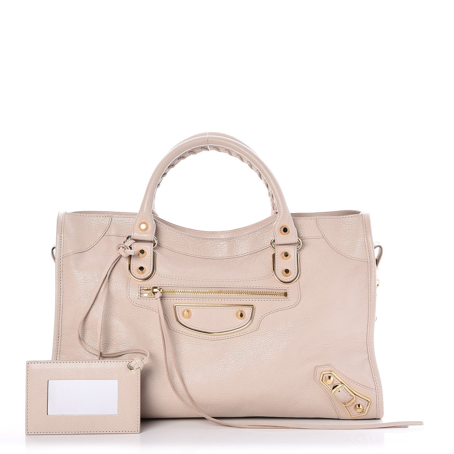 Chevre Gold Metallic Edge Hardware City Beige Praline