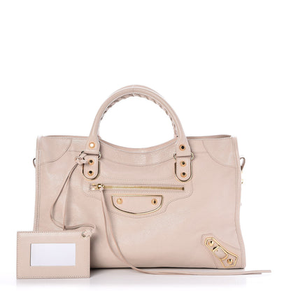 Balenciaga Chevre Gold Metallic Edge Hardware City Beige Praline 1 of 11