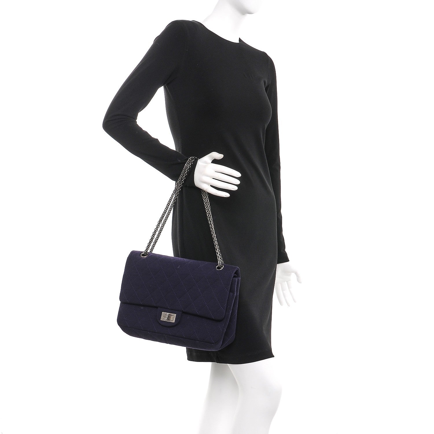 Chanel Jersey Quilted 2.55 Reissue 227 Flap Dark Purple 2 of 8