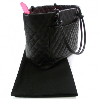 Chanel Calfskin Quilted Large Cambon Tote Black White 3 of 12