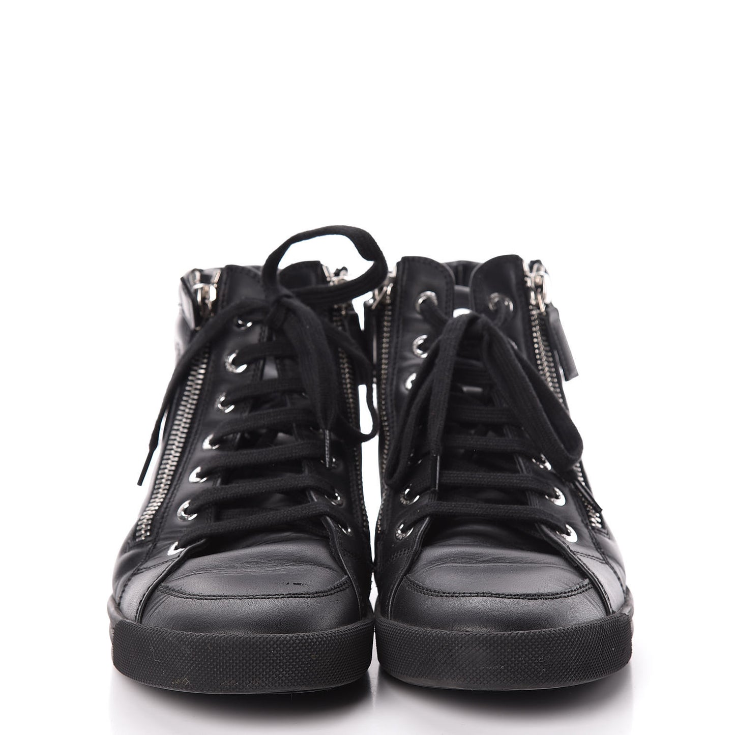 Calfskin Pearl High Top CC Sneakers 36 Black