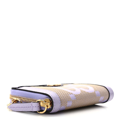 Gucci Monogram Jumbo GG Textured Dollar Calfskin Ophidia Key Card Case Beige Lapis 4 of 7