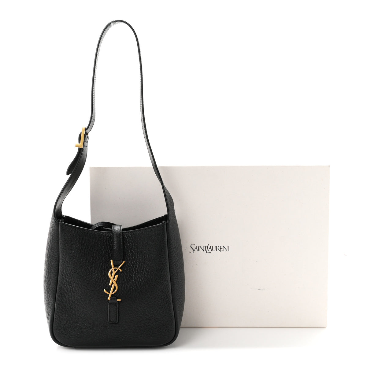 Saint Laurent Grained Calfskin Baby Le 5 A 7 Supple Hobo Black 11 of 11