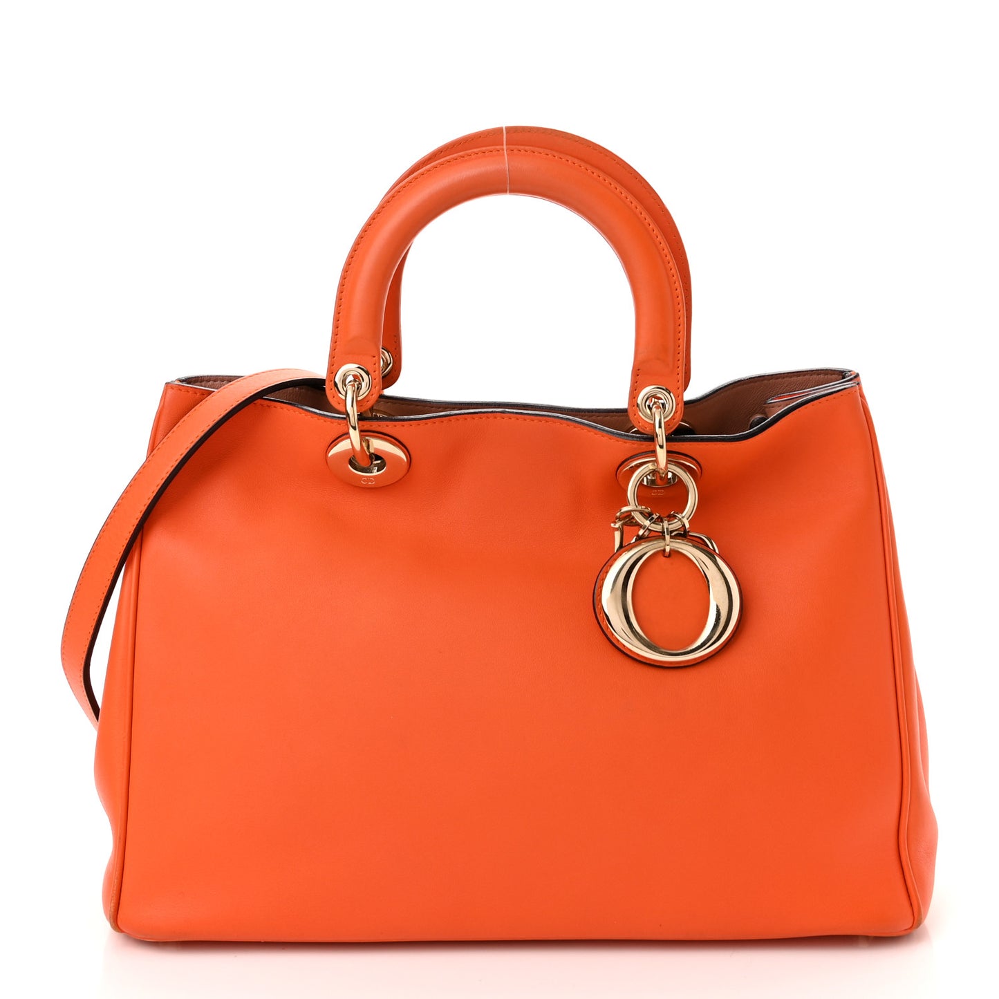 Smooth Calfskin Medium Diorissimo Tote Orange