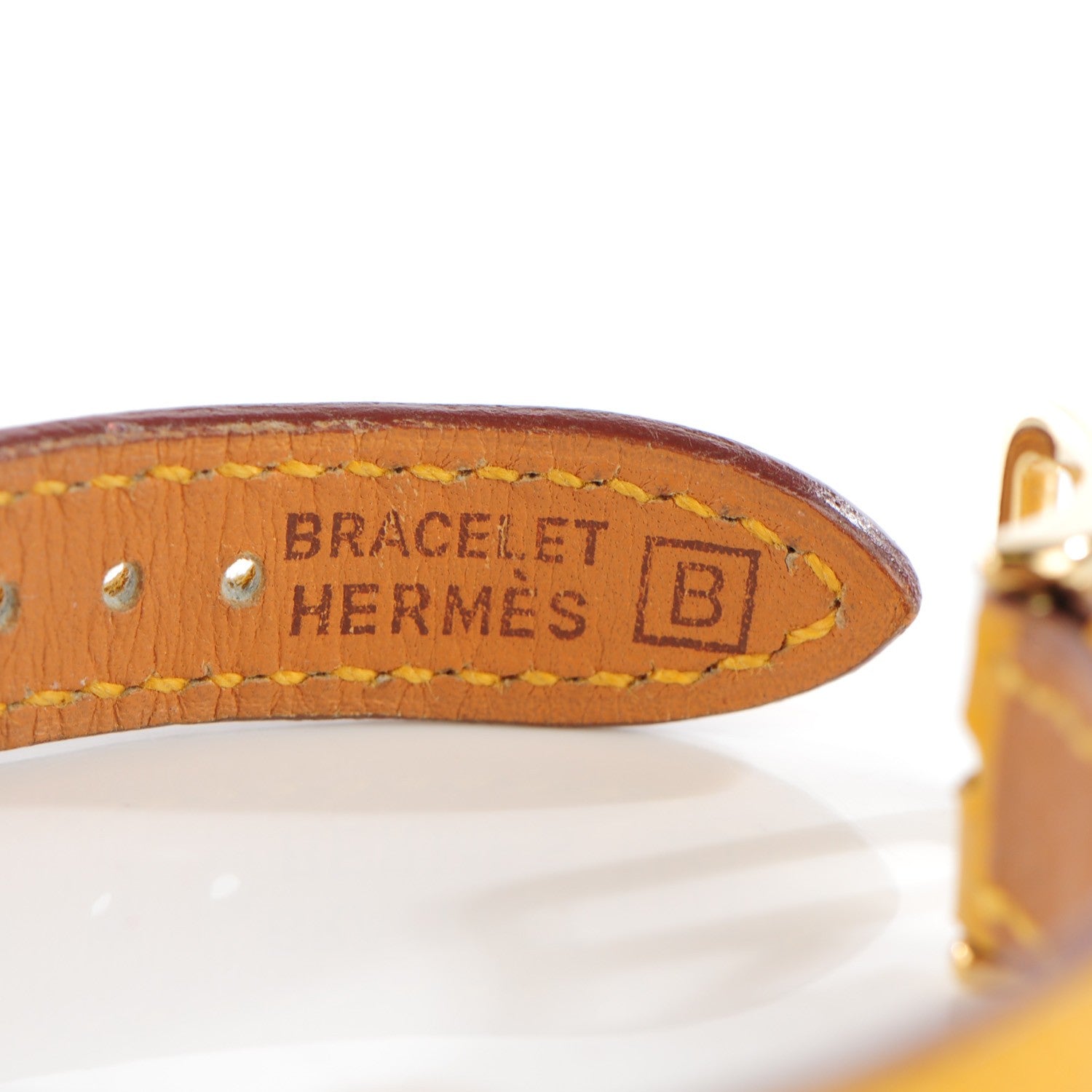 Hermes Stainless Steel Courchevel 20mm Kelly Cadena Quartz Watch Jaune 11 of 12