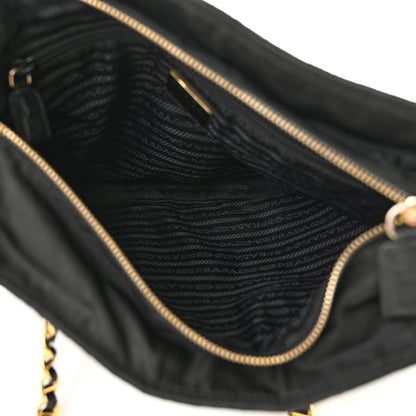 Prada Tessuto Nylon Chain Shoulder Bag Black 5 of 13