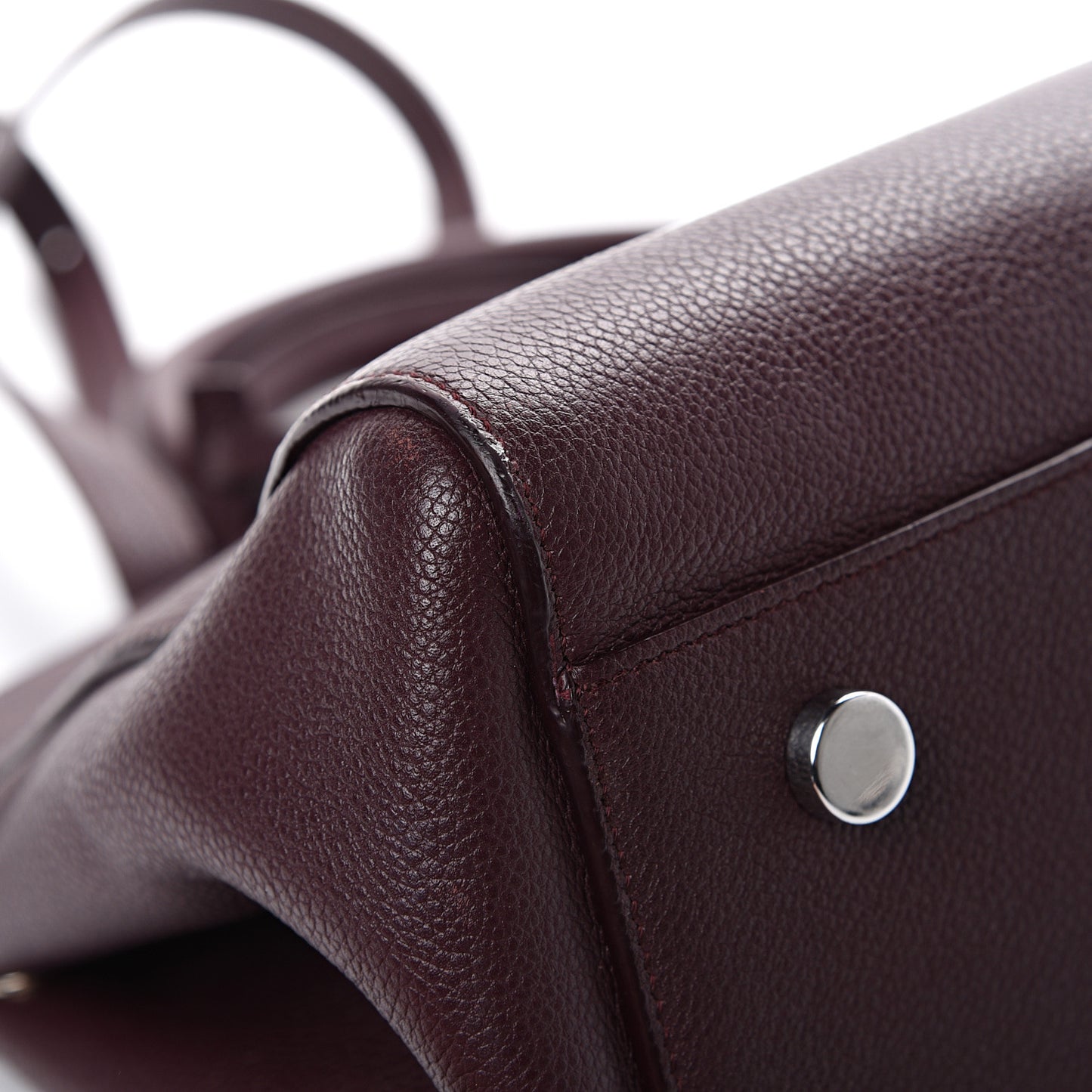 Grained Calfskin Small Cabas Rive Gauche Amaranto