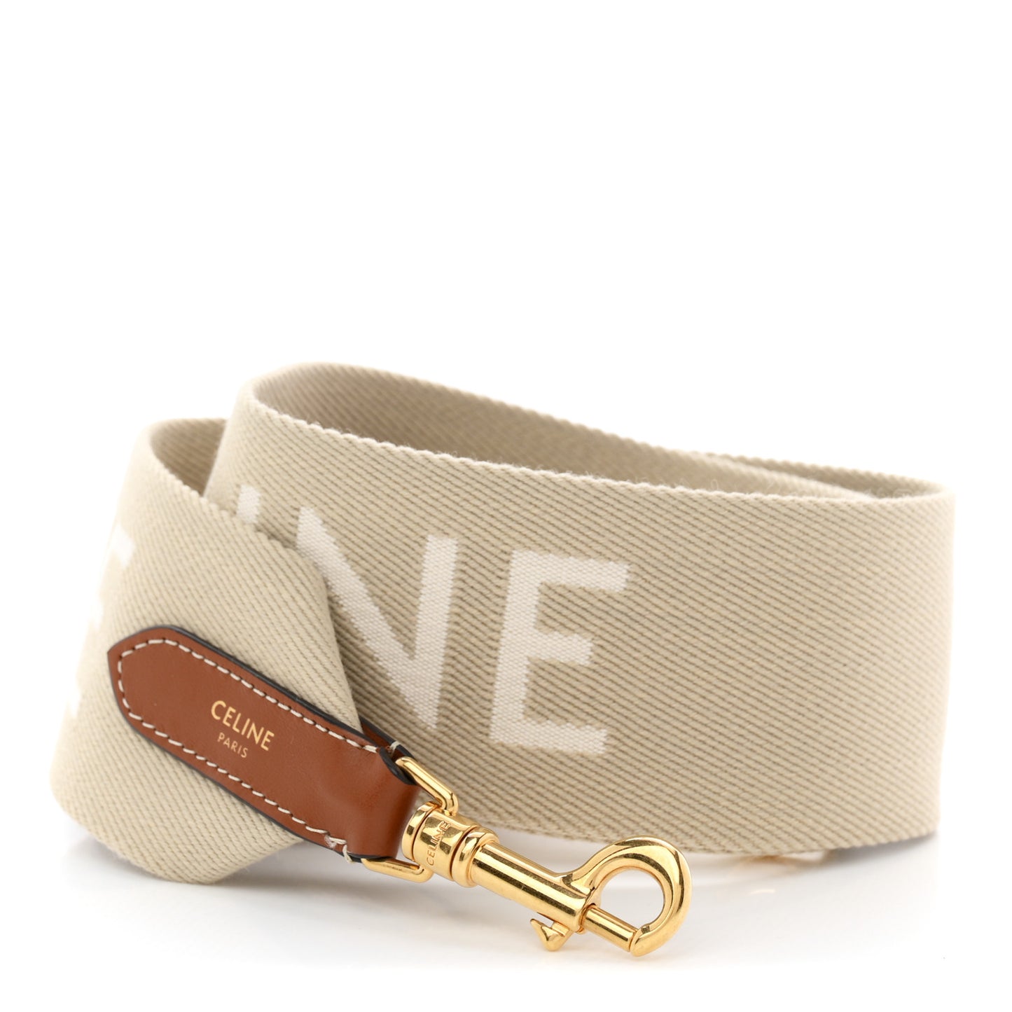 Jacquard Wool Logo Short Strap Beige White