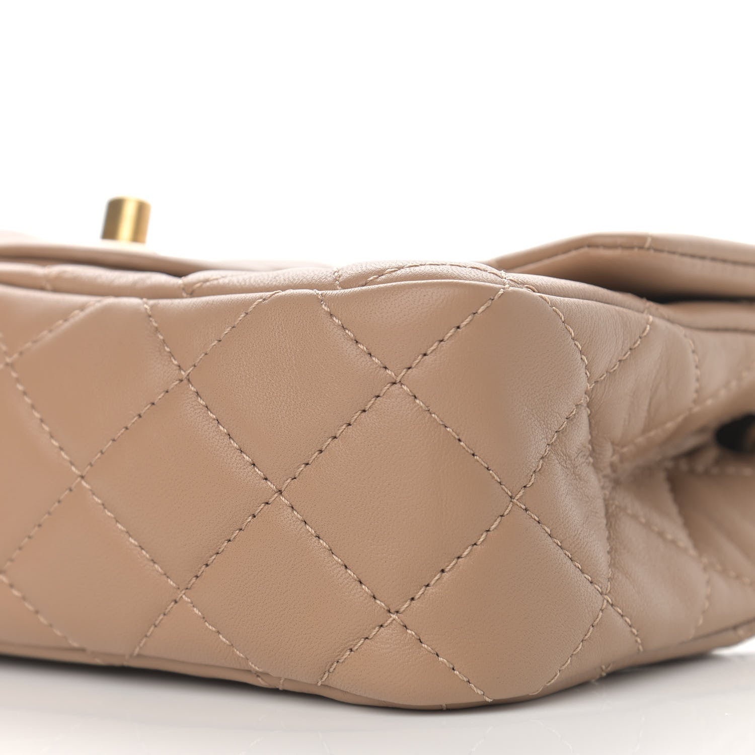 Chanel Lambskin Quilted Mini Rectangular Pearl Crush Flap Dark Beige 10 of 11