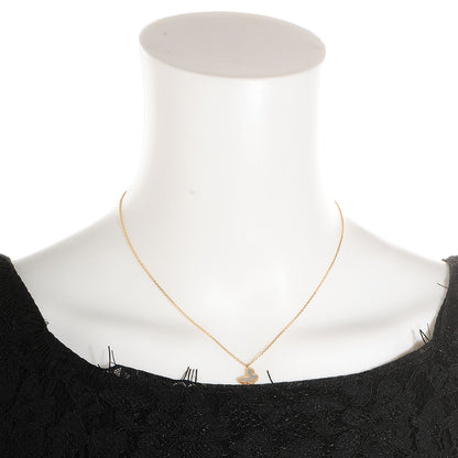 Van Cleef & Arpels 18K Yellow Gold Mother of Pearl Sweet Alhambra Butterfly Pendant Necklace 2 of 8