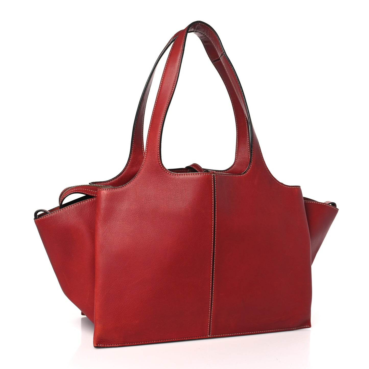 Smooth Calfskin Small Tri-Fold Bag Red