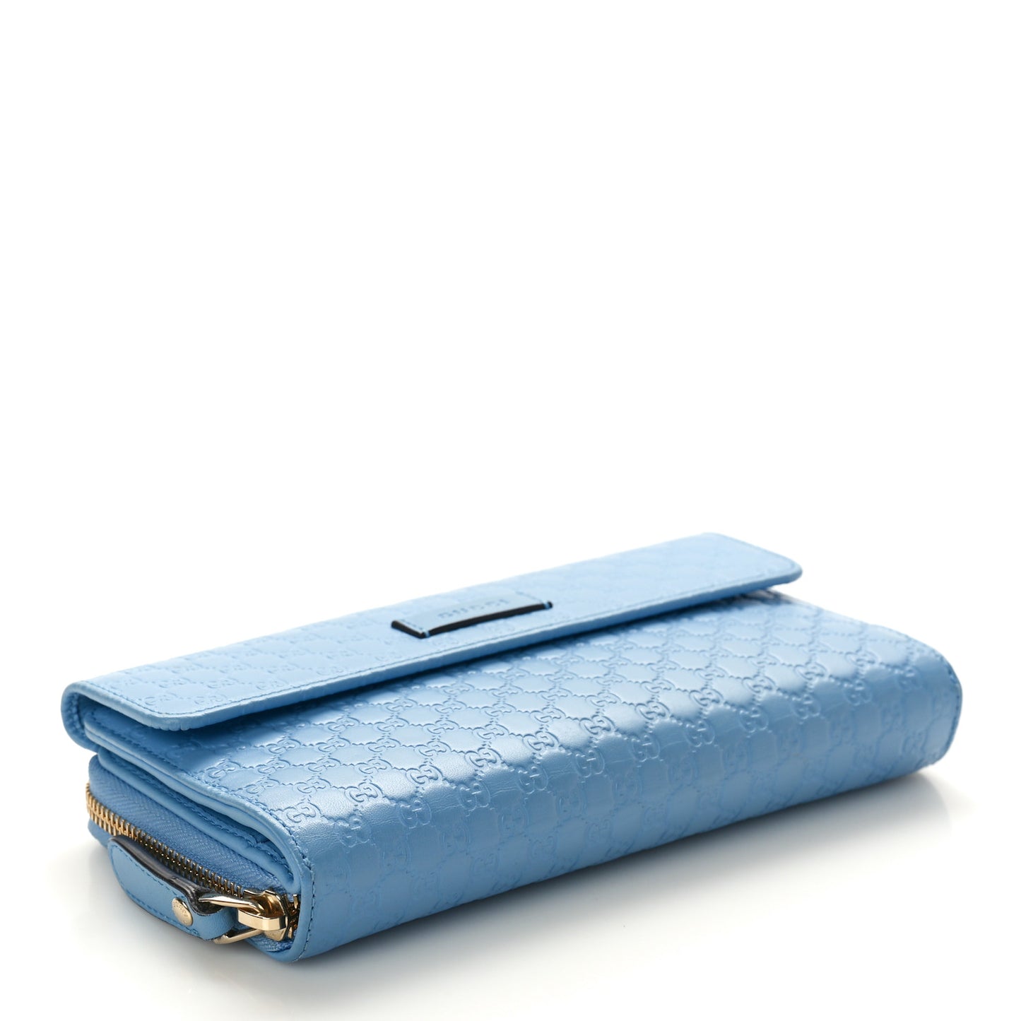 Soft Microguccissima Continental Zip Wallet Mineral Blue