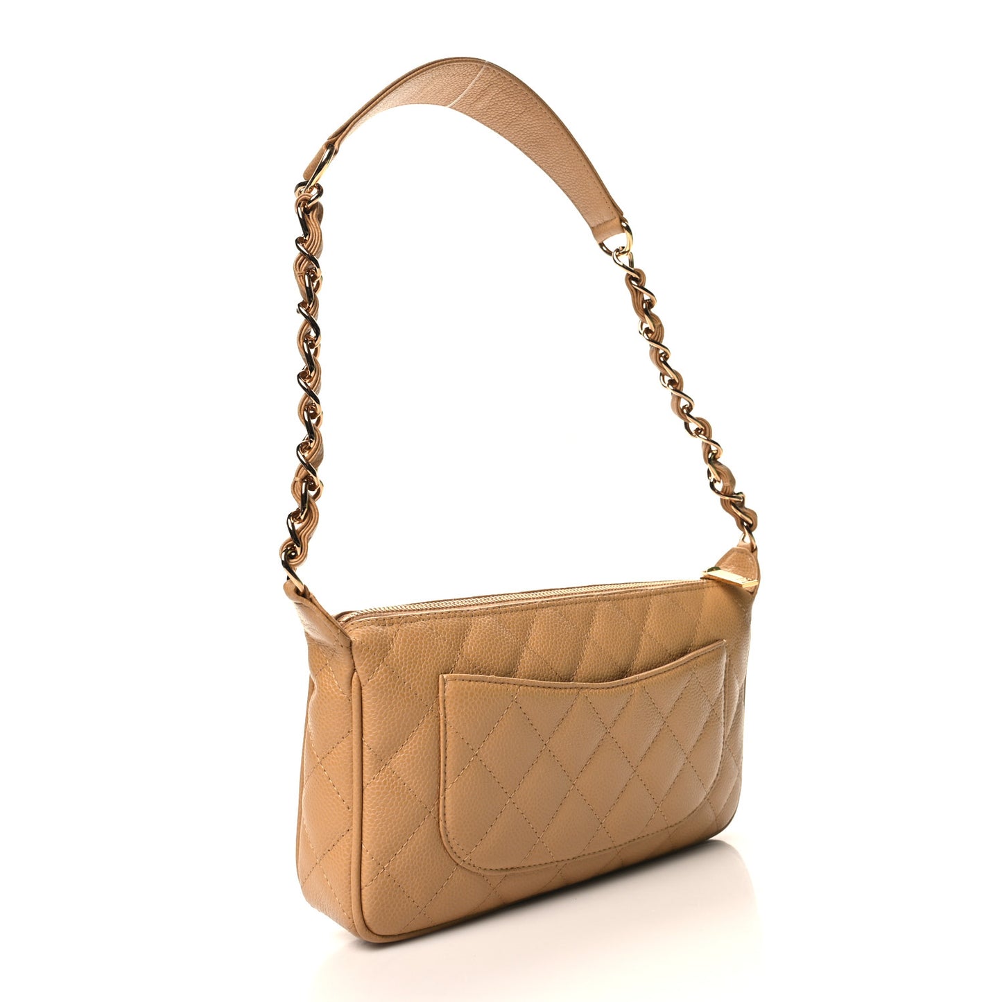 Caviar Quilted Timeless CC Shoulder Bag Beige