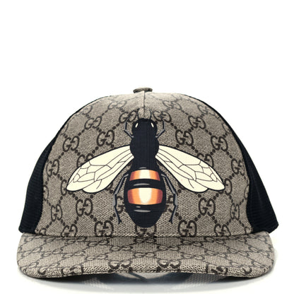 Gucci GG Supreme Monogram Bee Print Baseball Hat XS Beige 2 of 9