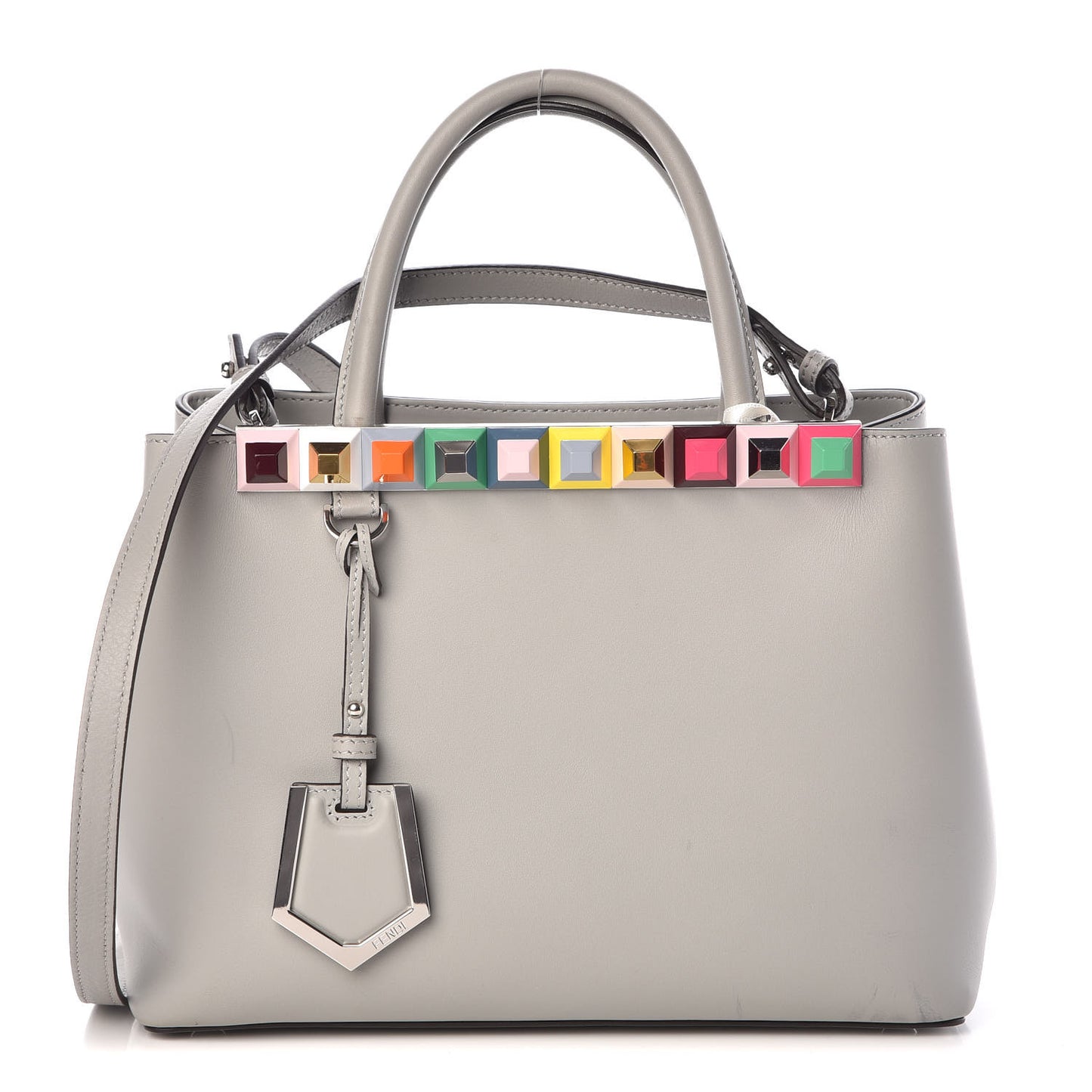Vitello Baltico Dolce Studded Petite 2Jours Tote Ghiaccio Multicolor