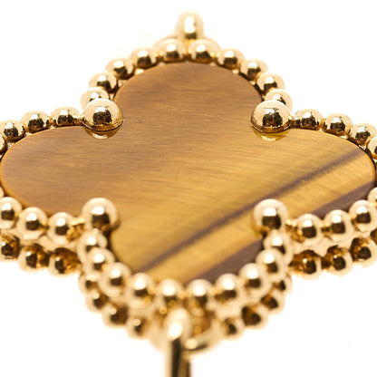Van Cleef & Arpels 18K Yellow Gold Tiger Eye 5 Motifs Vintage Alhambra Bracelet 4 of 7