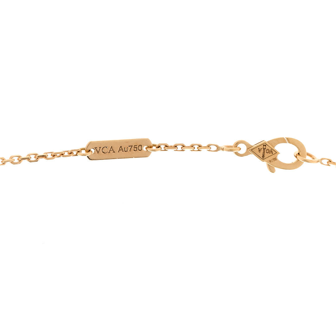18K Yellow Gold Diamond Vintage Alhambra Pendant Necklace