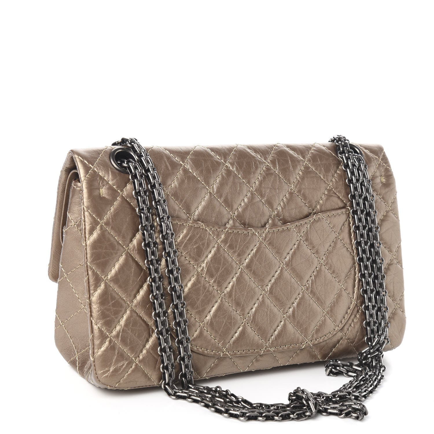 Chanel Metallic Aged Calfskin Quilted 2.55 Reissue 225 Flap Gold 3 of 11