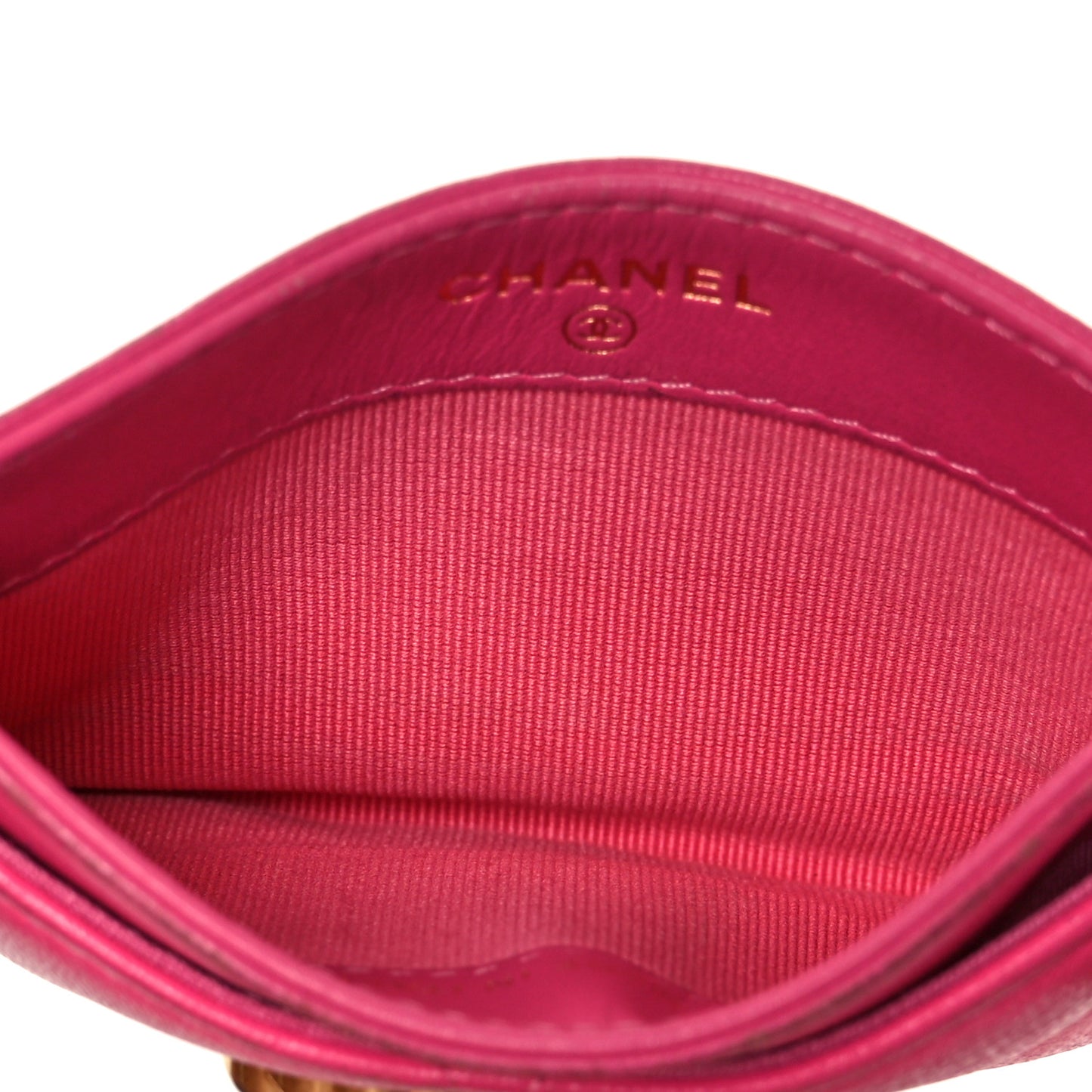 Shiny Goatskin Quilted 19 Card Holder Dark Pink