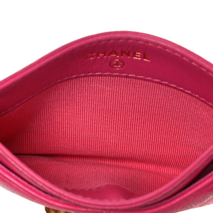 Chanel Shiny Goatskin Quilted 19 Card Holder Dark Pink 5 of 9