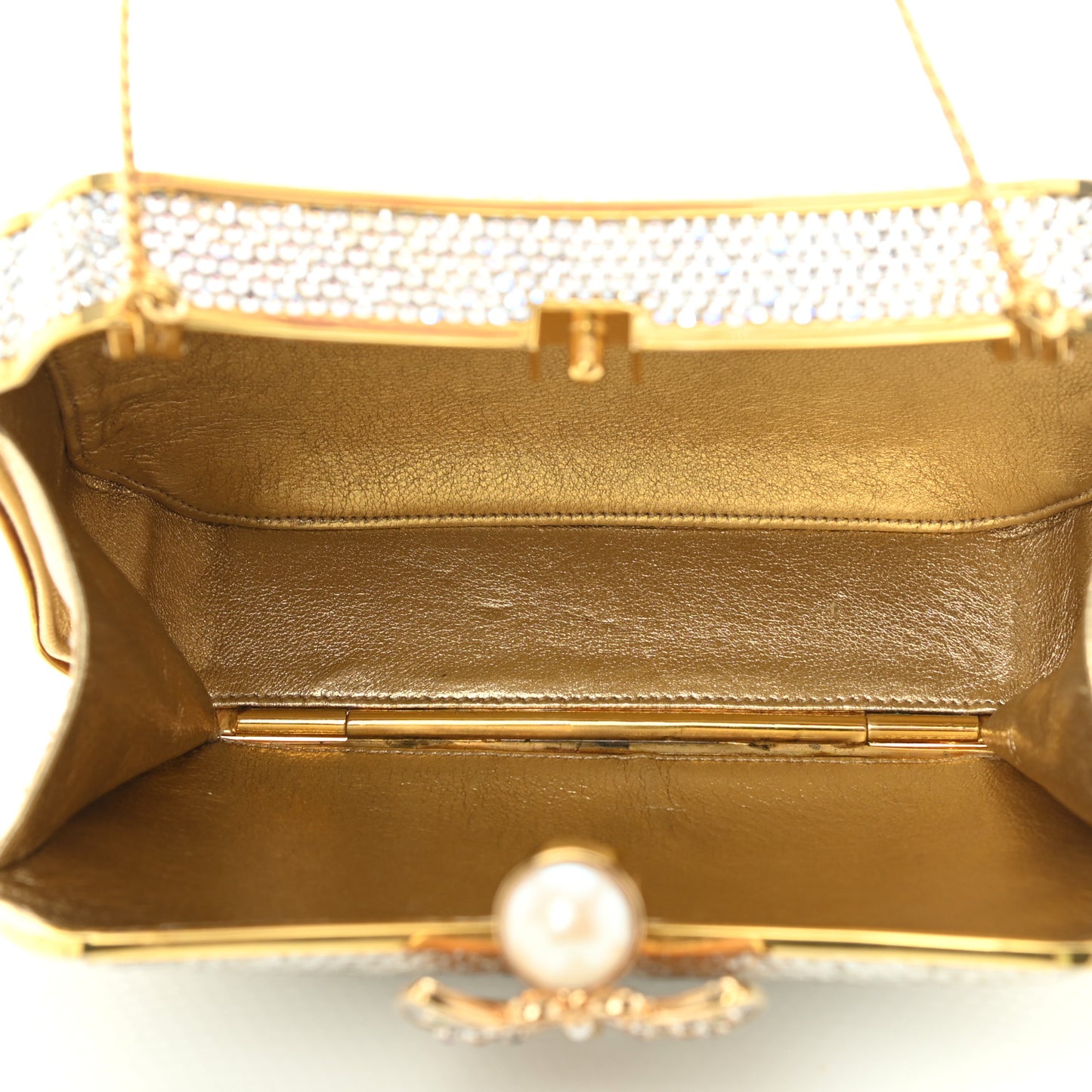 Swarovski Crystal Butterfly Minaudiere Clutch Silver Gold