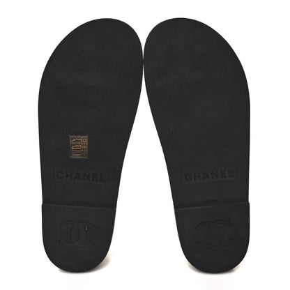 Chanel Lambskin Espadrille Sandals 40 Black 7 of 9