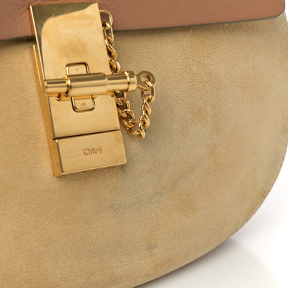 Chloe Suede Smooth Calfskin Drew Shoulder Bag Milky Coffee 14 of 16